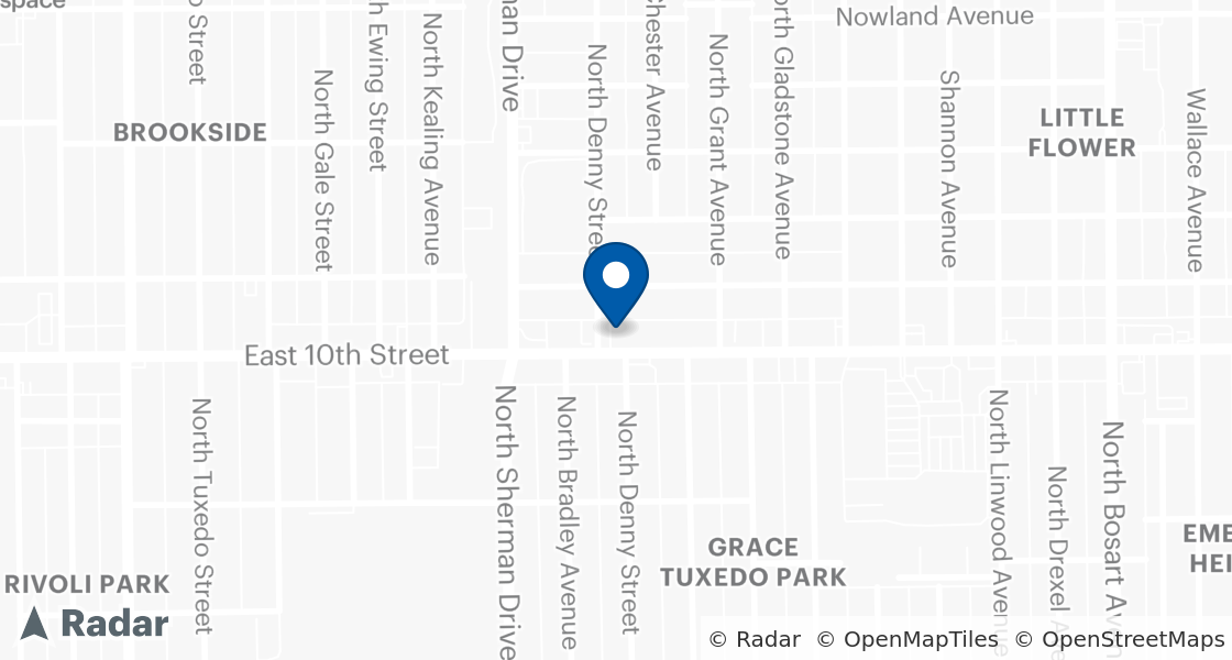 Map of Dairy Queen Location:: 3906 E 10th St, Indianapolis, IN, 46201-2609